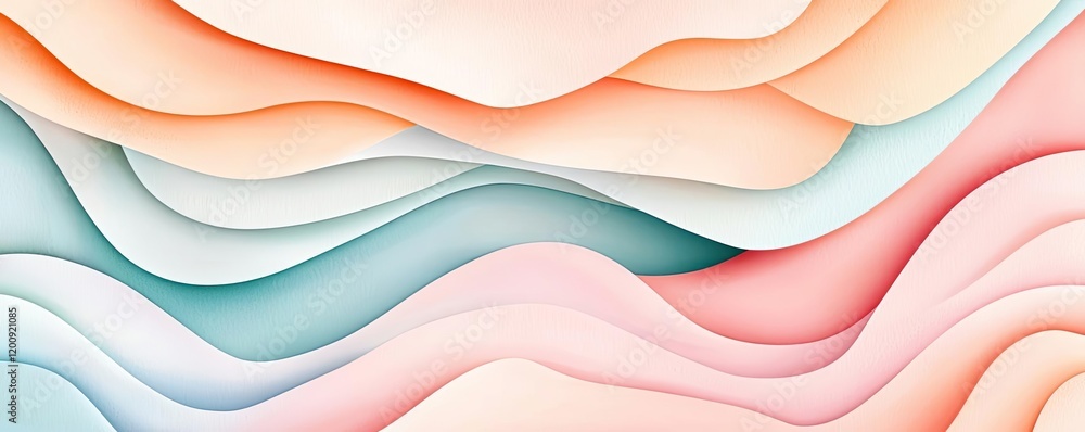 Aufkleber Doodle watercolor idea. Colorful wave patterns create a modern abstract background for artistic projects.