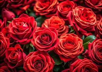 Abstract Red Rose Pattern Background: Lush Nature Landscape Photography