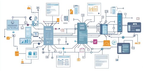 A business workflow diagram demonstrates the role of automation in digital transformation.