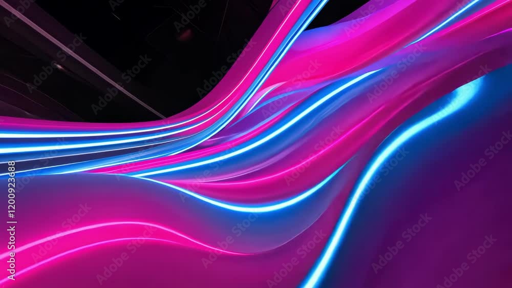 Aufkleber dynamic fluid neon waves create a vibrant visual spectacle filled with energy and creativity in a mo