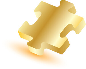 Fototapeta premium Gold 3D Puzzle Piece