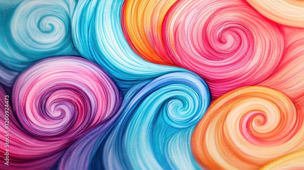 Poster doodle watercolor idea. vibrant swirling colors create a mesmerizing abstract pattern for creative p
