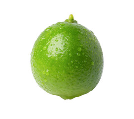 lime with water drops isolated 
