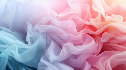 Fototapeta premium Ethereal watercolor concept. Soft, colorful fabric texture in gentle waves, perfect for backgrounds and design.