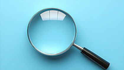 Magnifying glass, blue background, search, investigation