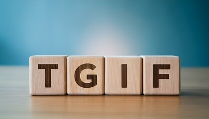 英語のThanks god its fridayの略語TGIFの文字が書かれたキューブブロック。 aiで生成