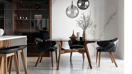 Modern dining room interior 