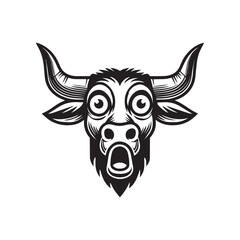 Fototapeta premium Western Texas Longhorn Head Vector Illustration 