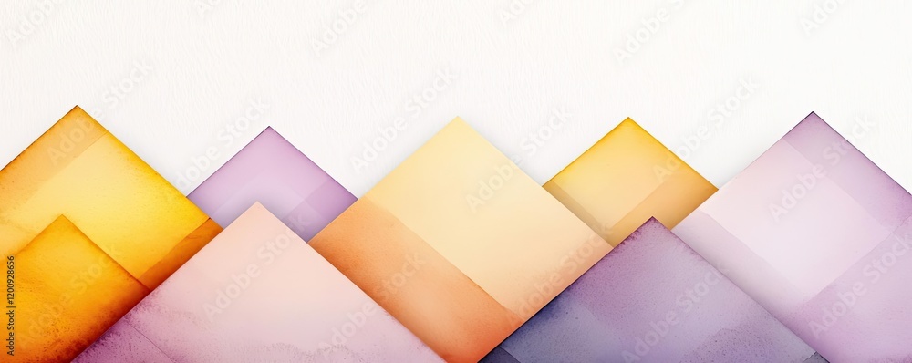 Poster geometric watercolor concept. abstract geometric shapes in vibrant colors create a modern artistic b