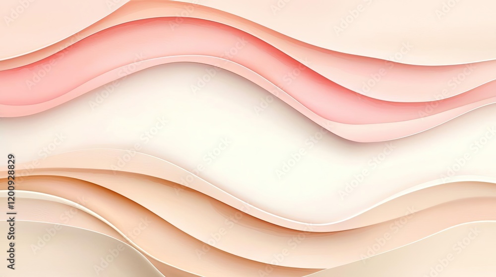 Poster Light pink watercolor idea. Soft, flowing abstract design with layered pastel colors creating a tranquil atmosphere.