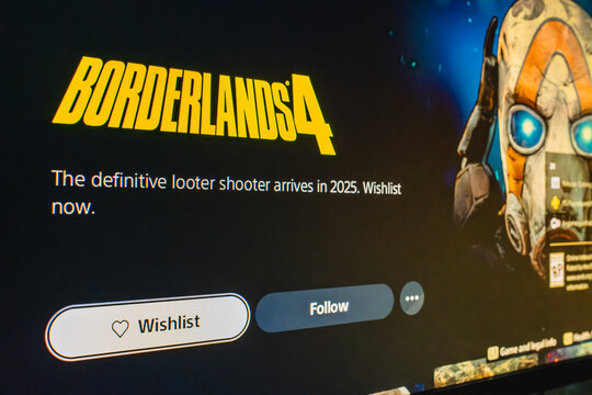 London, UK, 01.17.2025: Borderlands4 PS5 game on the desktop screen
