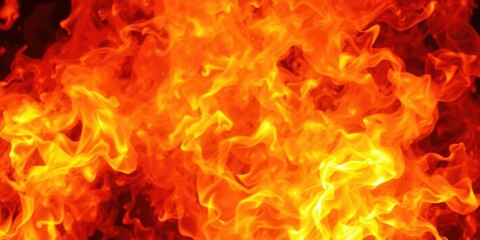 Abstract background of orange and red flames dancing in a hypnotic pattern, warmth, fire