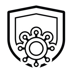 Security Settings Shield Icon - Vector for Protection, Privacy, and Digital Safety