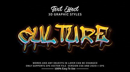 Culture 3d text style effect