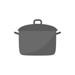 cooking pot flat design vector illustration. kitchenware pot dinner dish