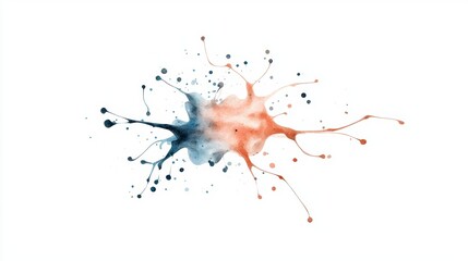 Vibrant Watercolor Endorphin Hormone Illustration for Well-Being Concept | Clipart Style Isolated on White Background