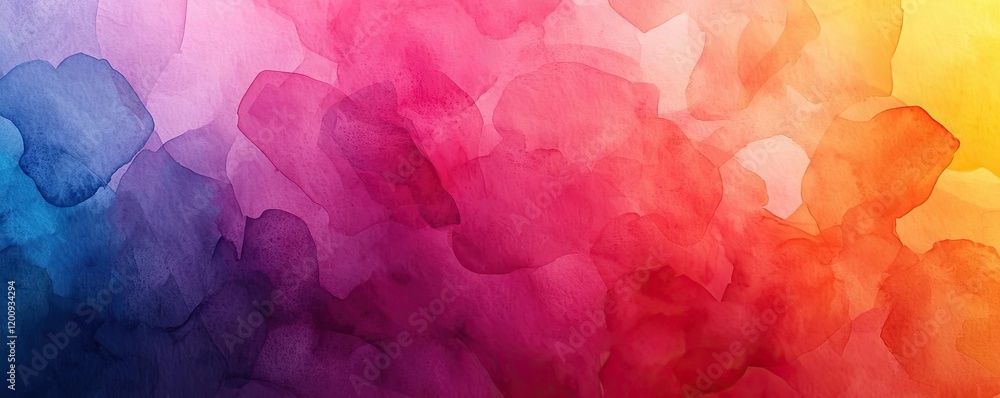 Poster Geometric watercolor concept. Vibrant abstract background with colorful gradient layers and soft textures.