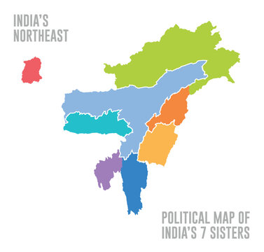 POLITICAL MAP OF NORTHEAST INDIA.eps