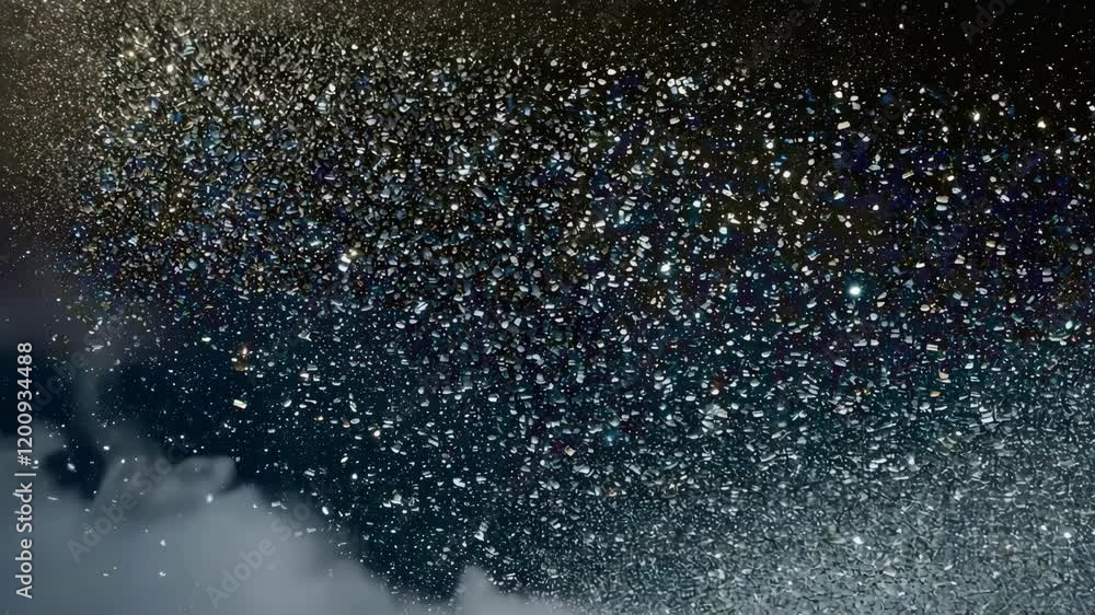 Aufkleber water droplets shimmer and reflect light, creating an ethereal and tranquil atmosphere with a surrea