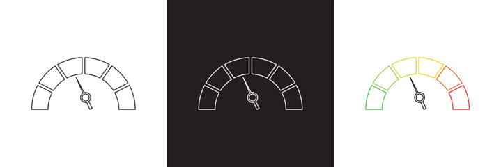 Risk meter from low to high level. isolated on white and black background. vector illustration. EPS 10