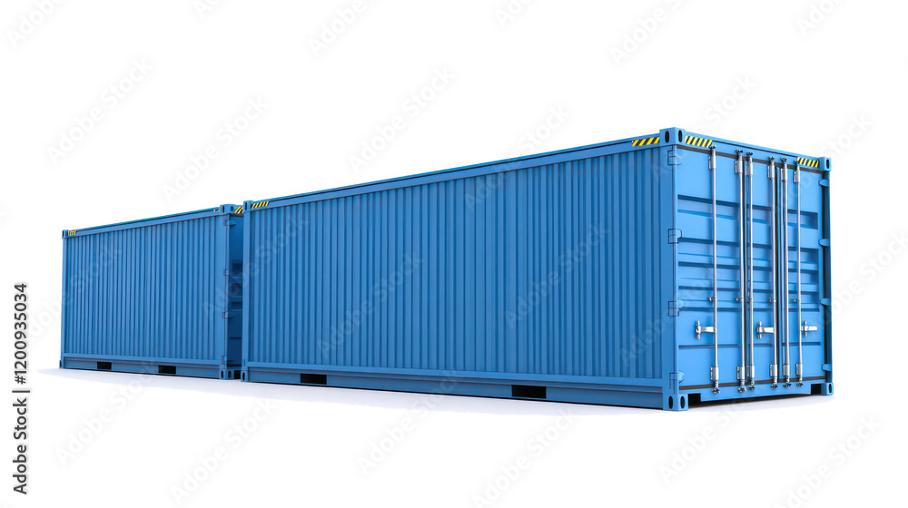 Aufkleber blue containers on clear background generative ai