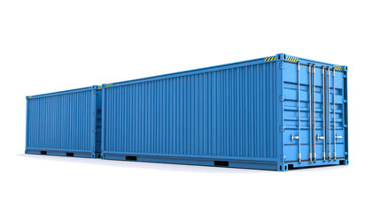 Fototapeta premium Blue Containers on Clear Background Generative AI