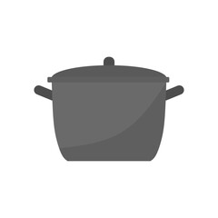cooking pot flat design vector illustration. kitchenware pot dinner dish