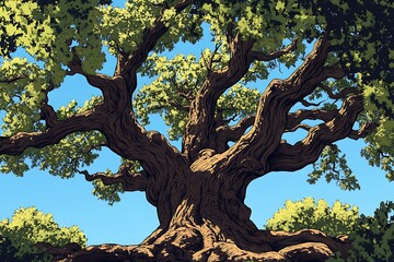 a large ancient oak tree