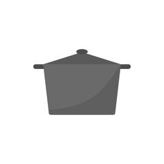 cooking pot flat design vector illustration. kitchenware pot dinner dish