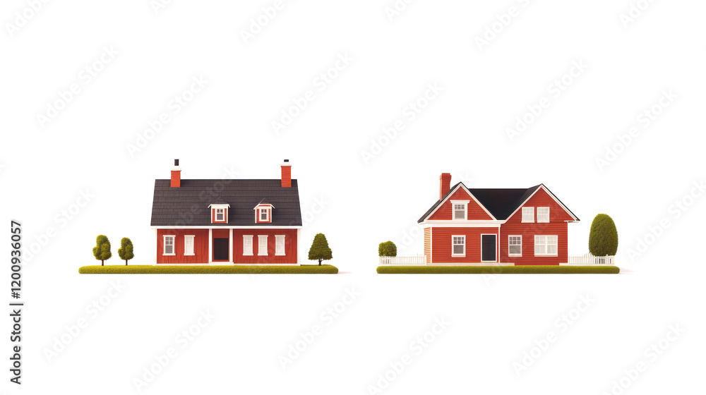 Poster charming cape cod houses with classic design elements generative ai