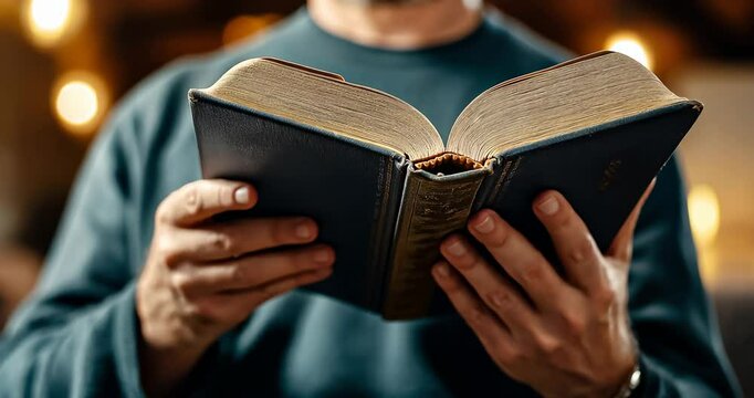 Close-Up of Hymnbook in Parishioner�s Hands