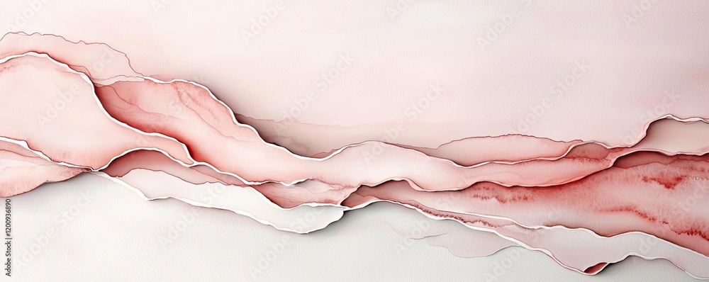 Poster light pink watercolor idea. an abstract painting featuring soft pink and white waves flowing seamles