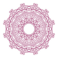 lace pattern with flowers Color Mandala Indian and Chinese Floral Vector
