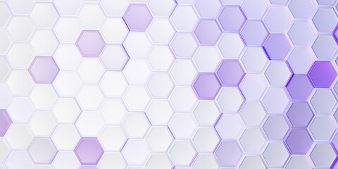 3d render hexagonal background with soft white pink colour