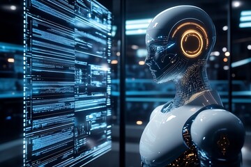 Advanced Cybernetic AI with Detailed Digital Interface and Data Analysis : Generative AI