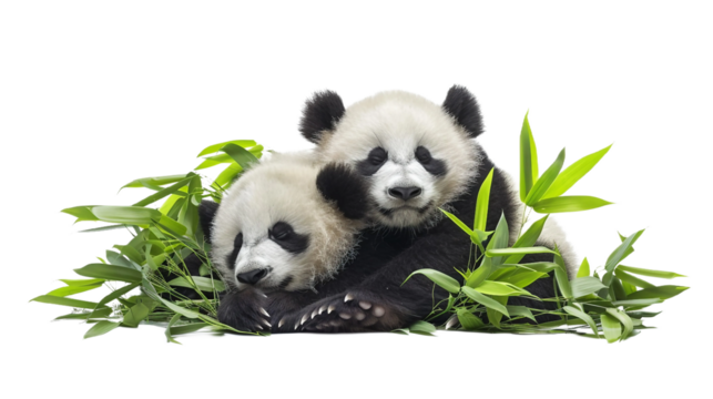 Adorable Pandas on transparent background.PNG
