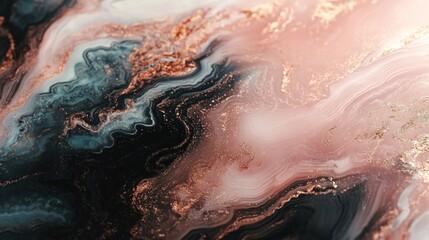 Abstract swirling marble texture, gold, pink, teal, background design, website