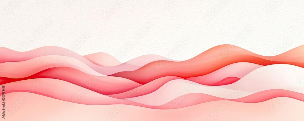 Poster Light pink watercolor idea. Abstract red wave patterns create a modern and fluid background for design projects.