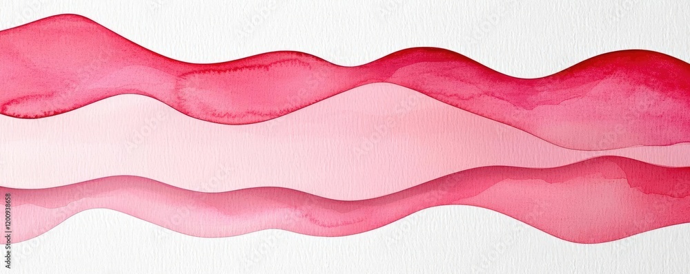 Poster Light pink watercolor idea. Abstract watercolor waves in shades of pink create a soft and serene visual effect.