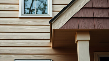 Modern House Exterior with Wood Siding and Stylish Porch Design. High-Quality Home Construction and Renovation. Real Estate and Property Showcase.