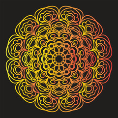 Print luxury Color Mandala Indian and Chinese Floral Vector