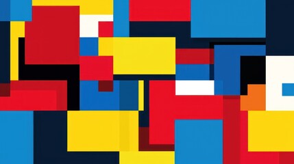 Abstract Geometric Composition in Vibrant Hues