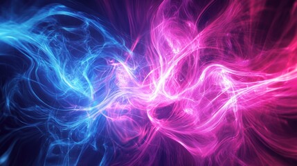 Fototapeta premium Abstract Fusion: A Symphony of Pink and Blue Nebulae