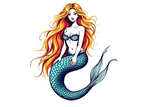 mermaid isolated on white
