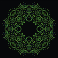 Color Mandala Indian and Chinese Floral Vector Artwork