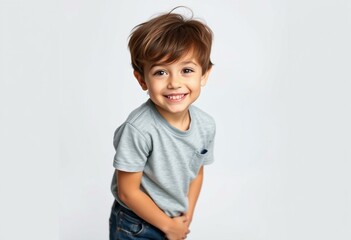 A relaxed portrait of a 10-year-old boy