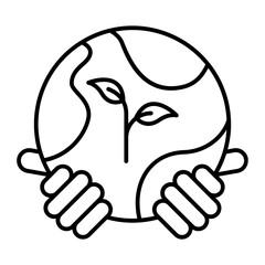 Care earth outline icon