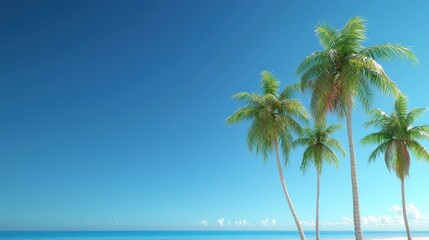 Fototapeta premium Tropical Beach with Palm Trees