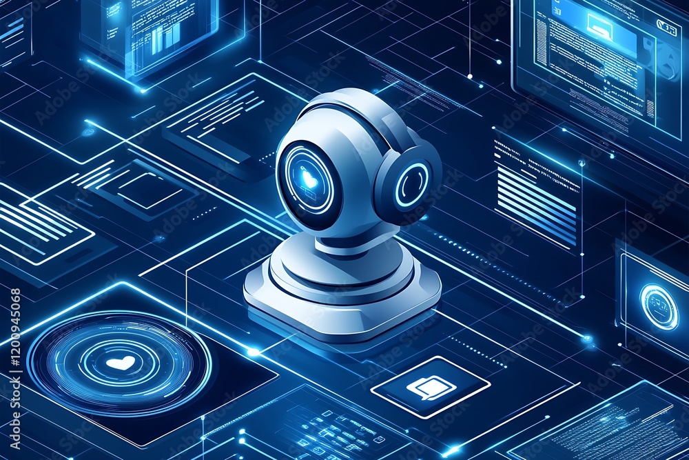 Aufkleber Innovative AI Technology in Digital Interface for Network Systems : Generative AI