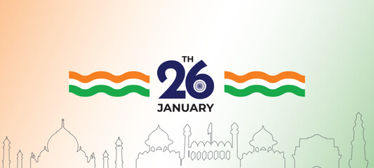 Happy Republic Day of India Celebration Concept, Logo, Unit, Label, Mnemonic vector design